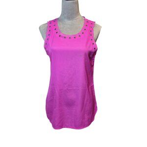 Worthington Magenta Sleeveless Tunic Top With Grommet Detail Womens Small